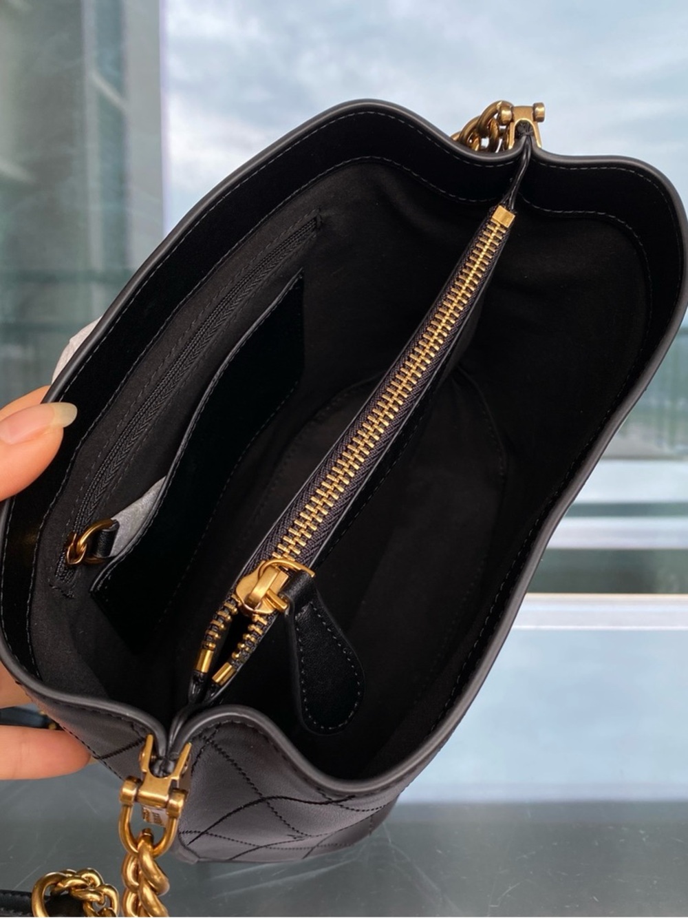 Pinko Black Quilted Leather Crossbody with Gold Love Birds Hardware - Picture 9 of 9